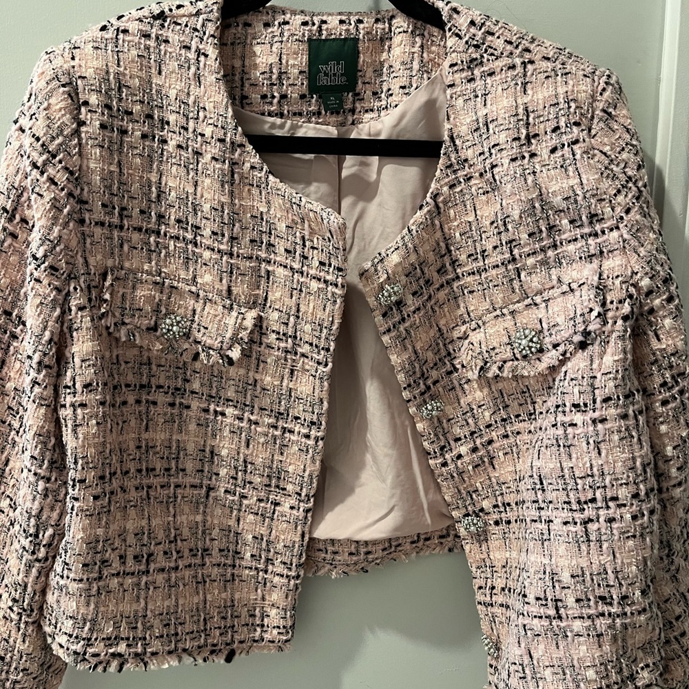 Wild Fable Pink Tweed Jacket